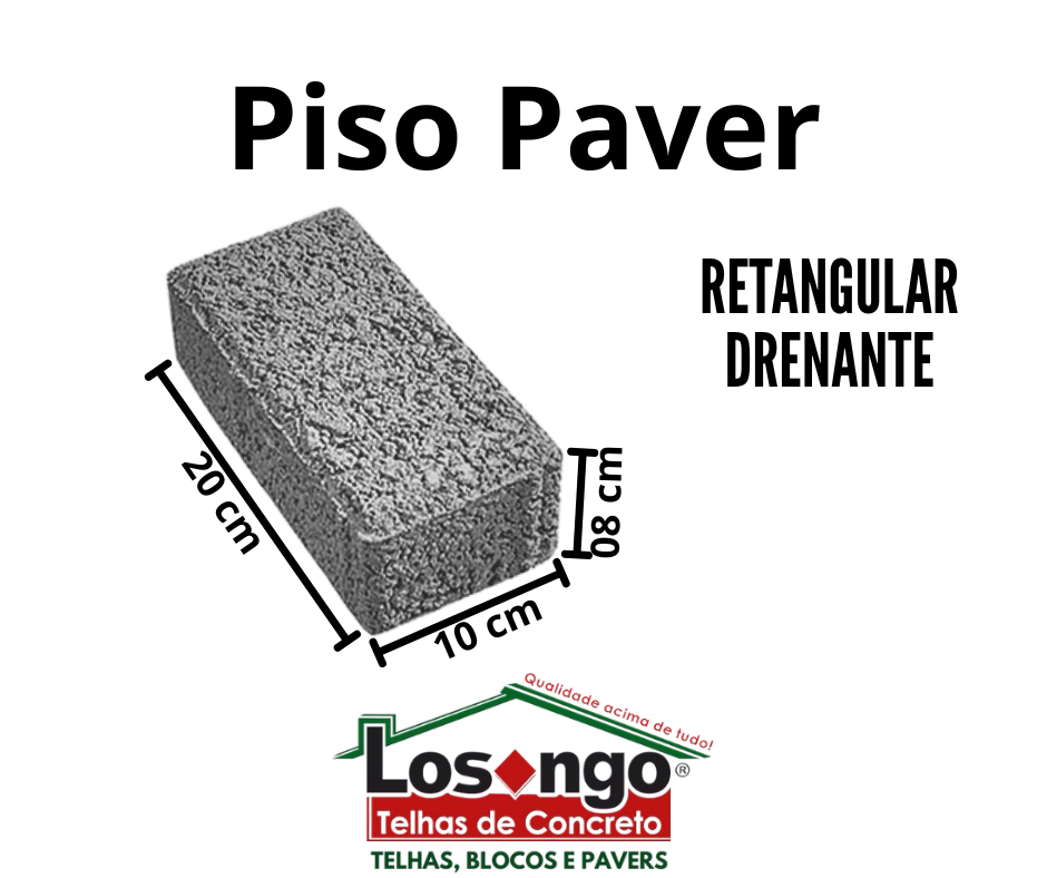 Piso Paver Retangular Drenante