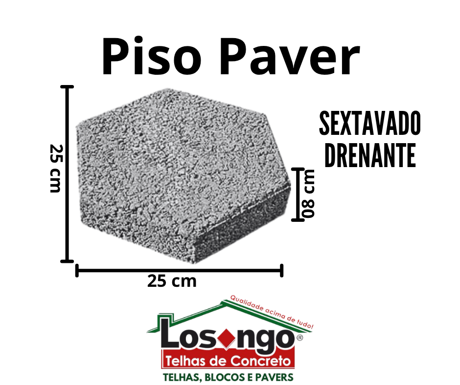 Piso Paver Sextavado Drenante