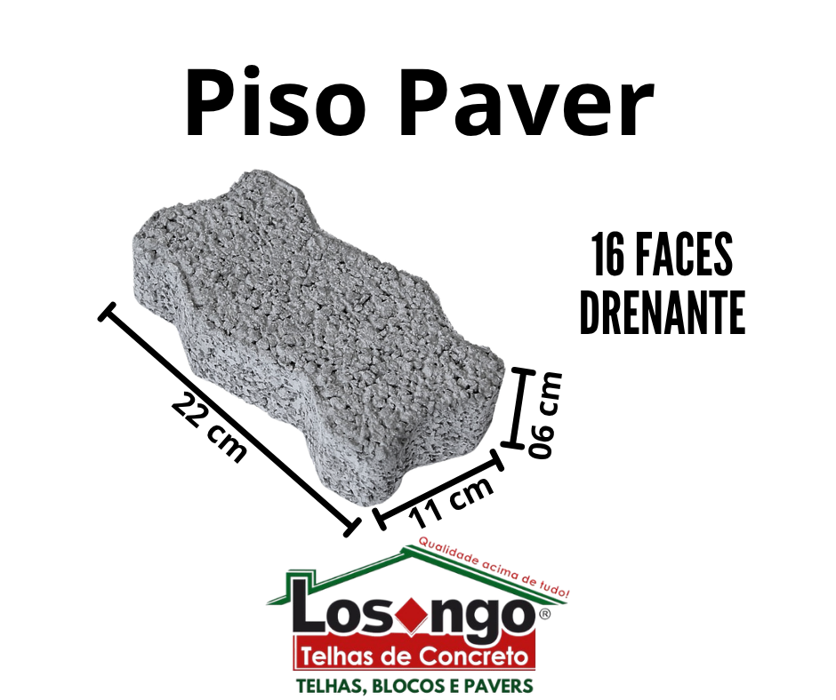 Piso Paver 16 Faces Drenante Piso Paver 16 Faces Drenante